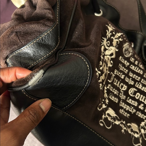 Juicy Couture Black and Brown Shoulder Bag - Picture 5 of 6